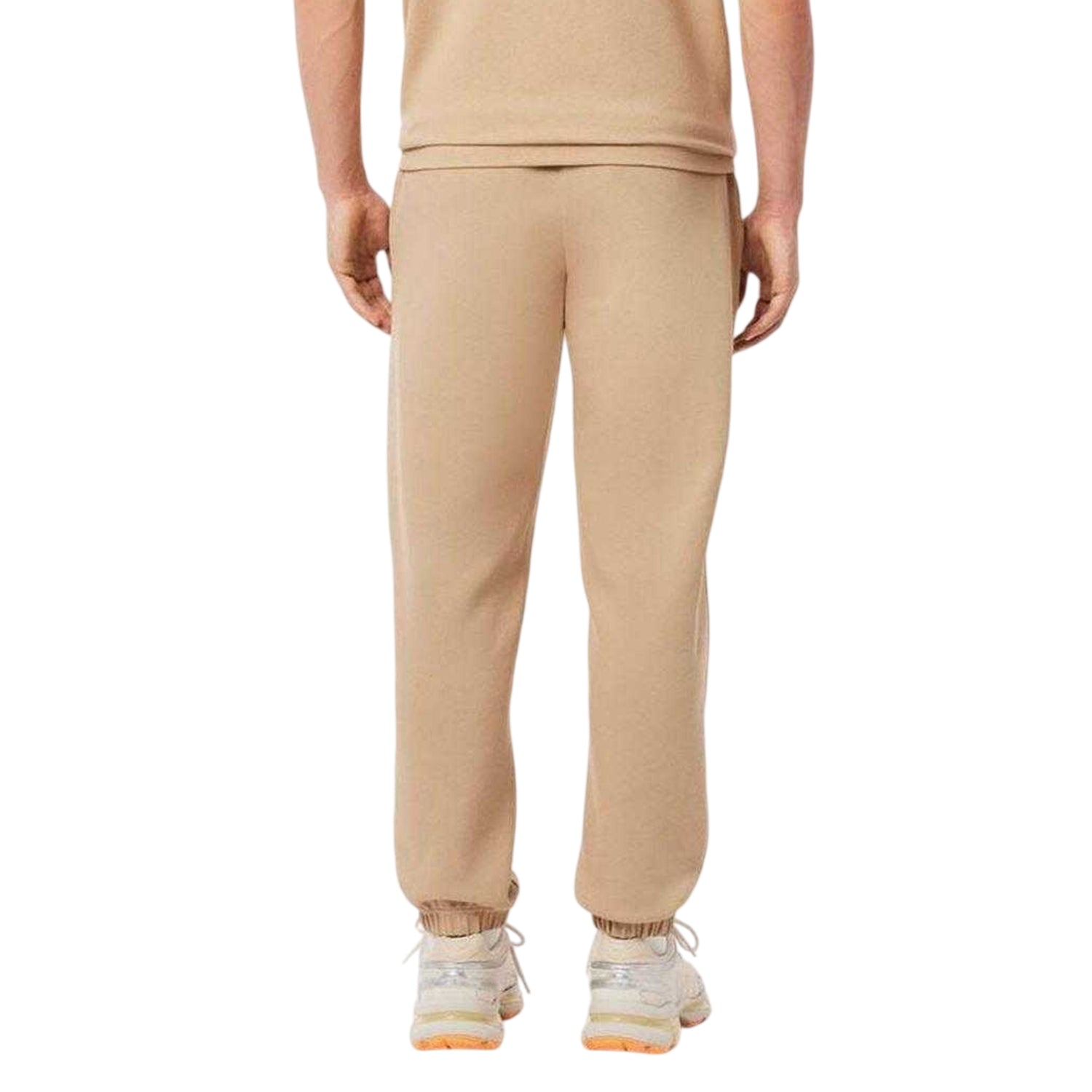 Beige - Back - Lacoste Mens Organic Cotton Regular Sweatpants