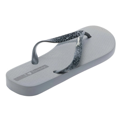 Grey - Back - Ipanema Womens-Ladies Duna Animal Print Flip Flops
