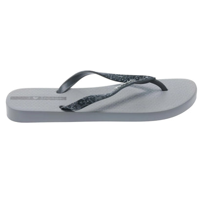 Grey - Side - Ipanema Womens-Ladies Duna Animal Print Flip Flops