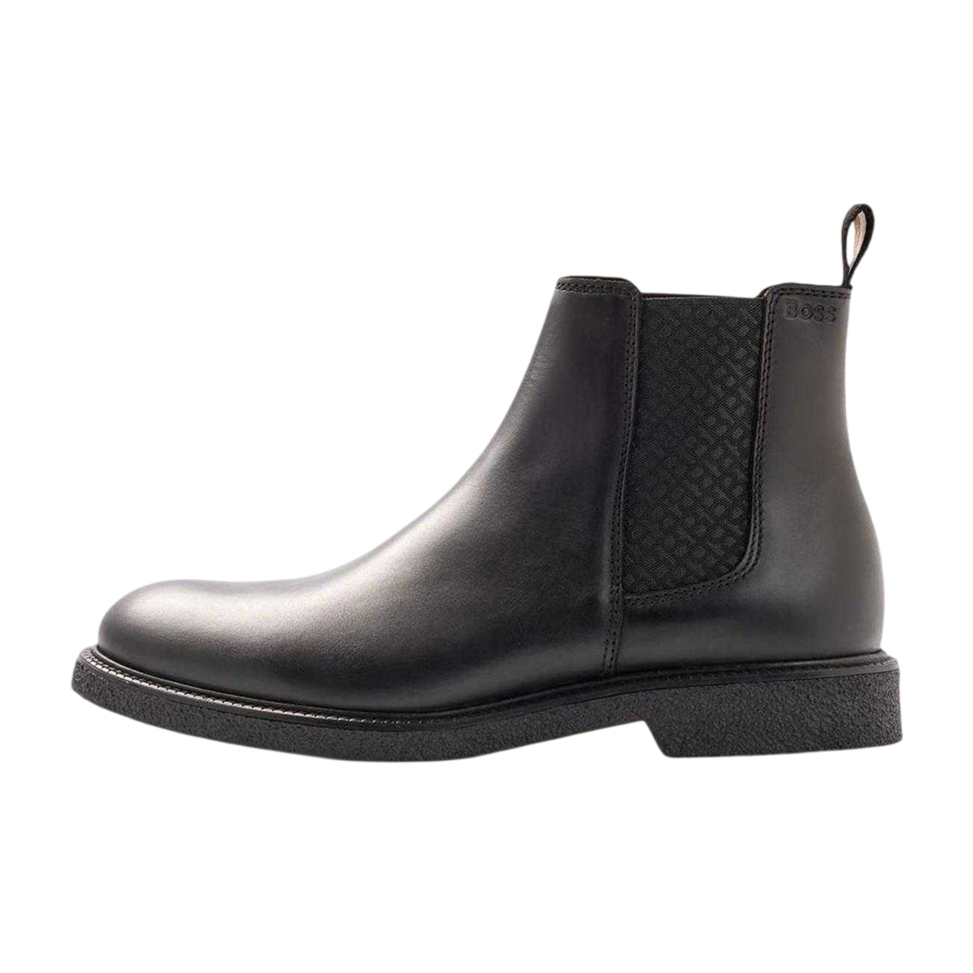 Black - Back - Boss Mens Tunley Cheb Leather Chelsea Boots
