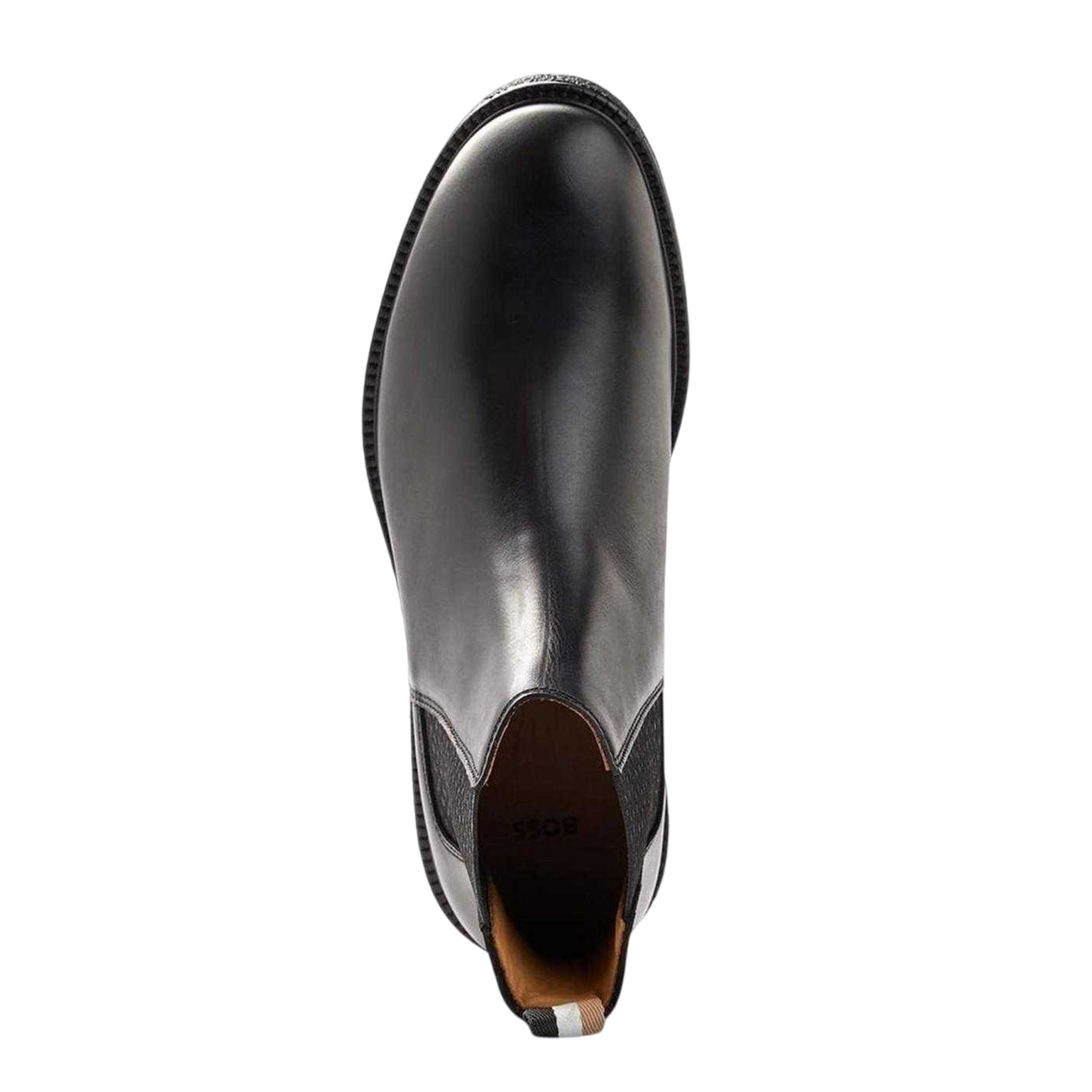 Black - Side - Boss Mens Tunley Cheb Leather Chelsea Boots