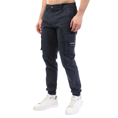 Navy - Side - Duck and Cover Mens Chemmer Woven Joggers
