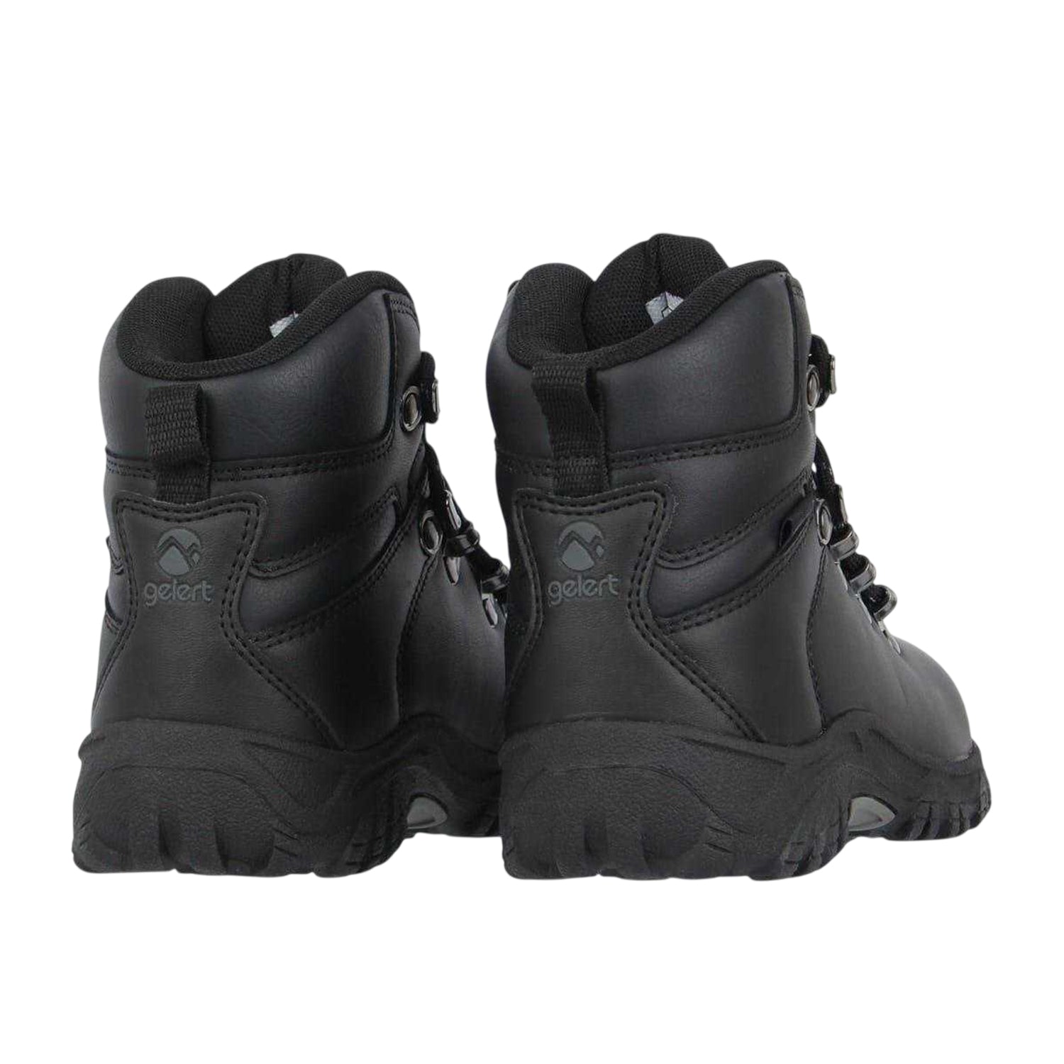 Black - Back - Gelert Childrens-Kids Leather Walking Boots