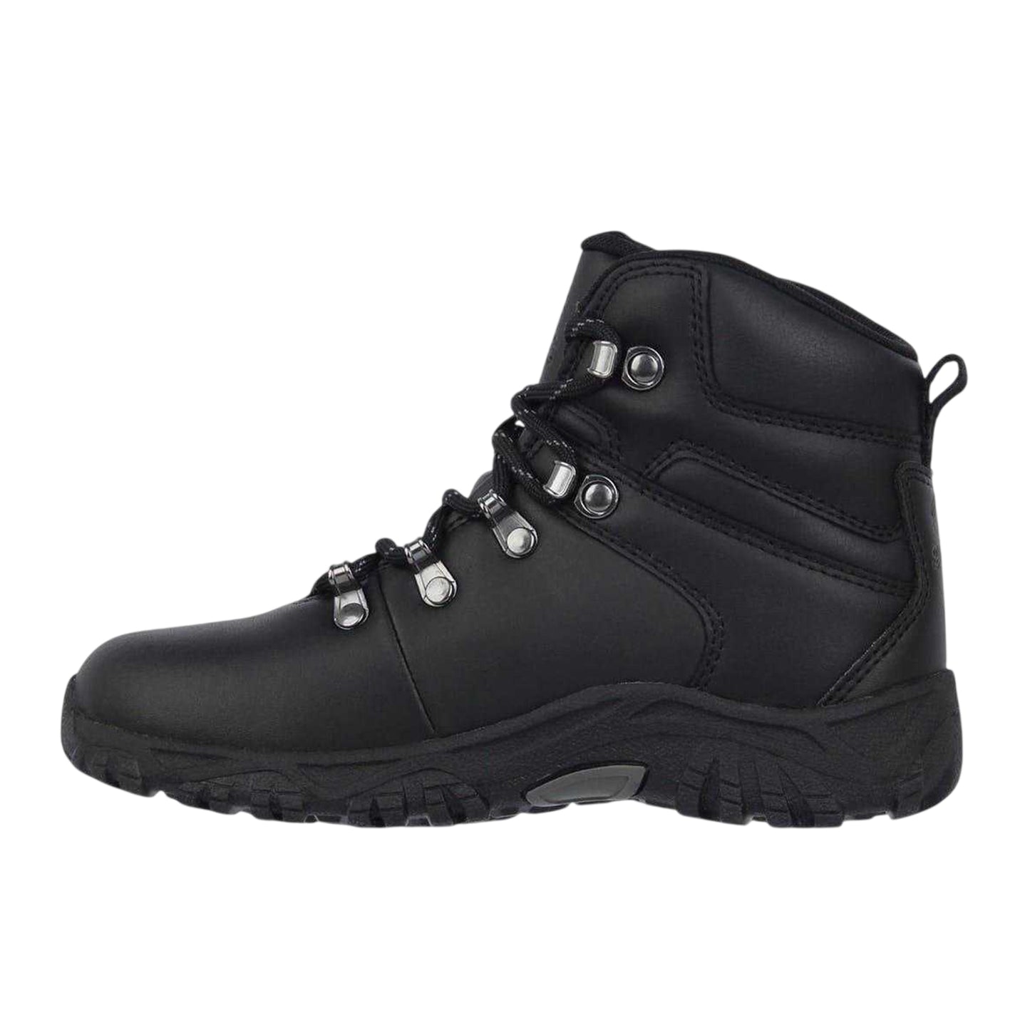 Black - Side - Gelert Childrens-Kids Leather Walking Boots