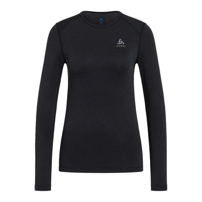 Black - Front - Odlo Womens-Ladies Crew Neck Slim Athletic Top