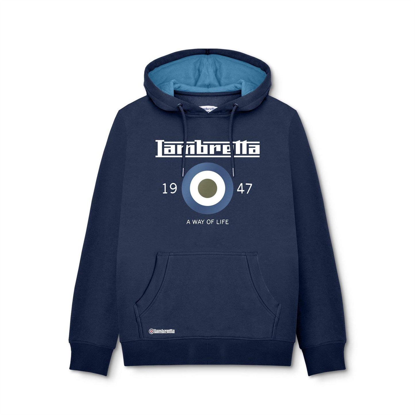Navy - Front - Lambretta Unisex Adult Target Hoodie