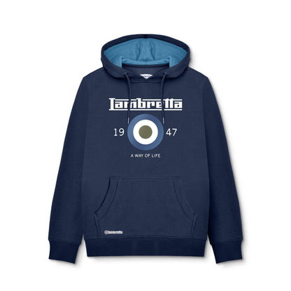 Navy - Front - Lambretta Unisex Adult Target Hoodie