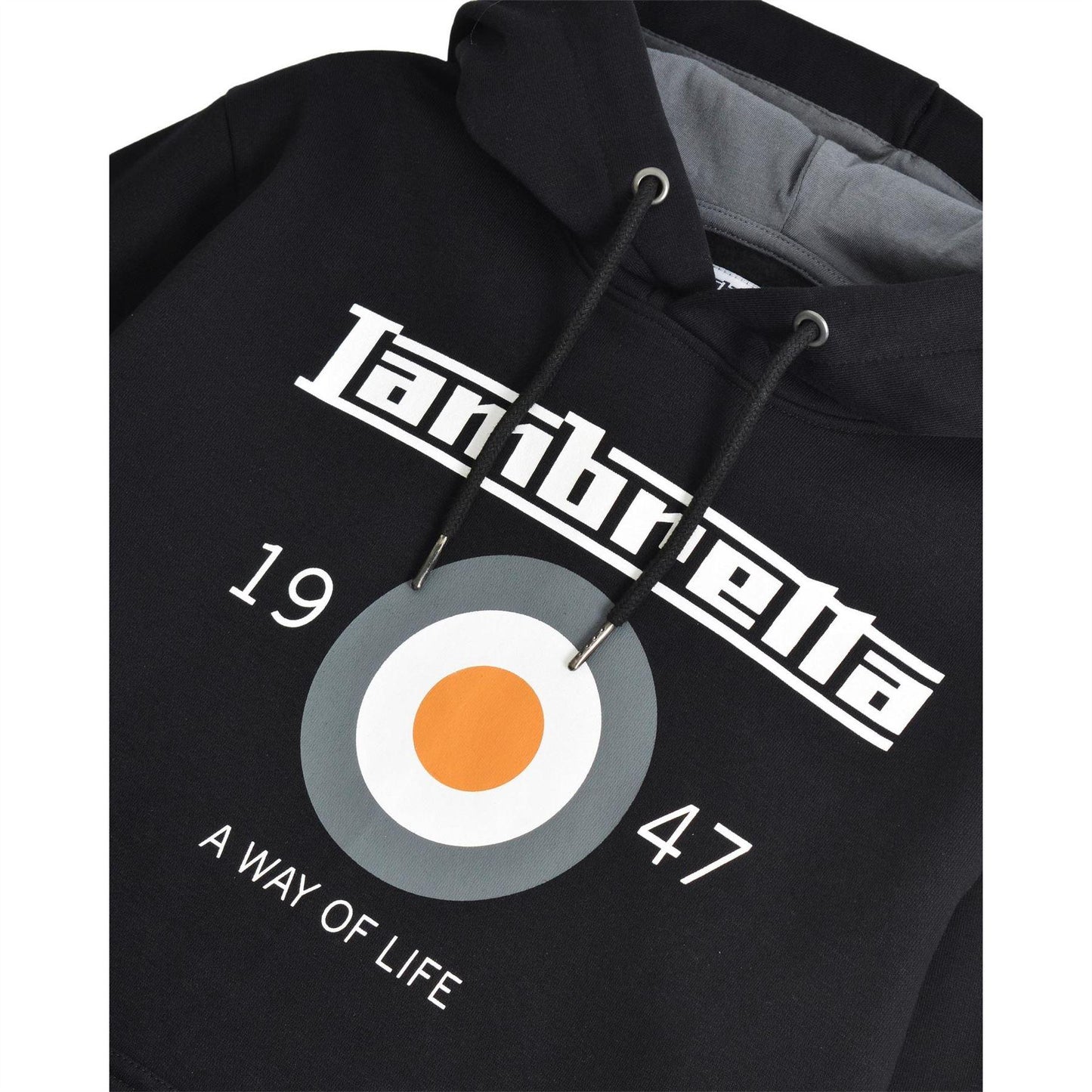 Black - Side - Lambretta Unisex Adult Target Hoodie