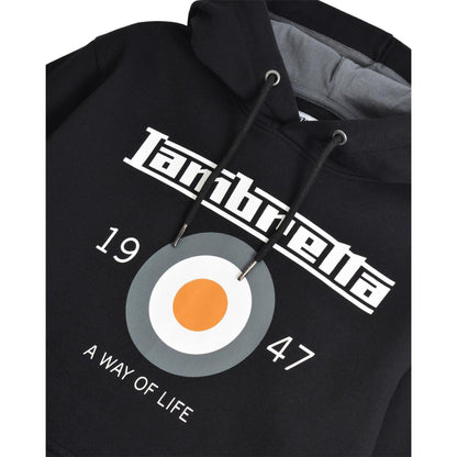 Black - Side - Lambretta Unisex Adult Target Hoodie