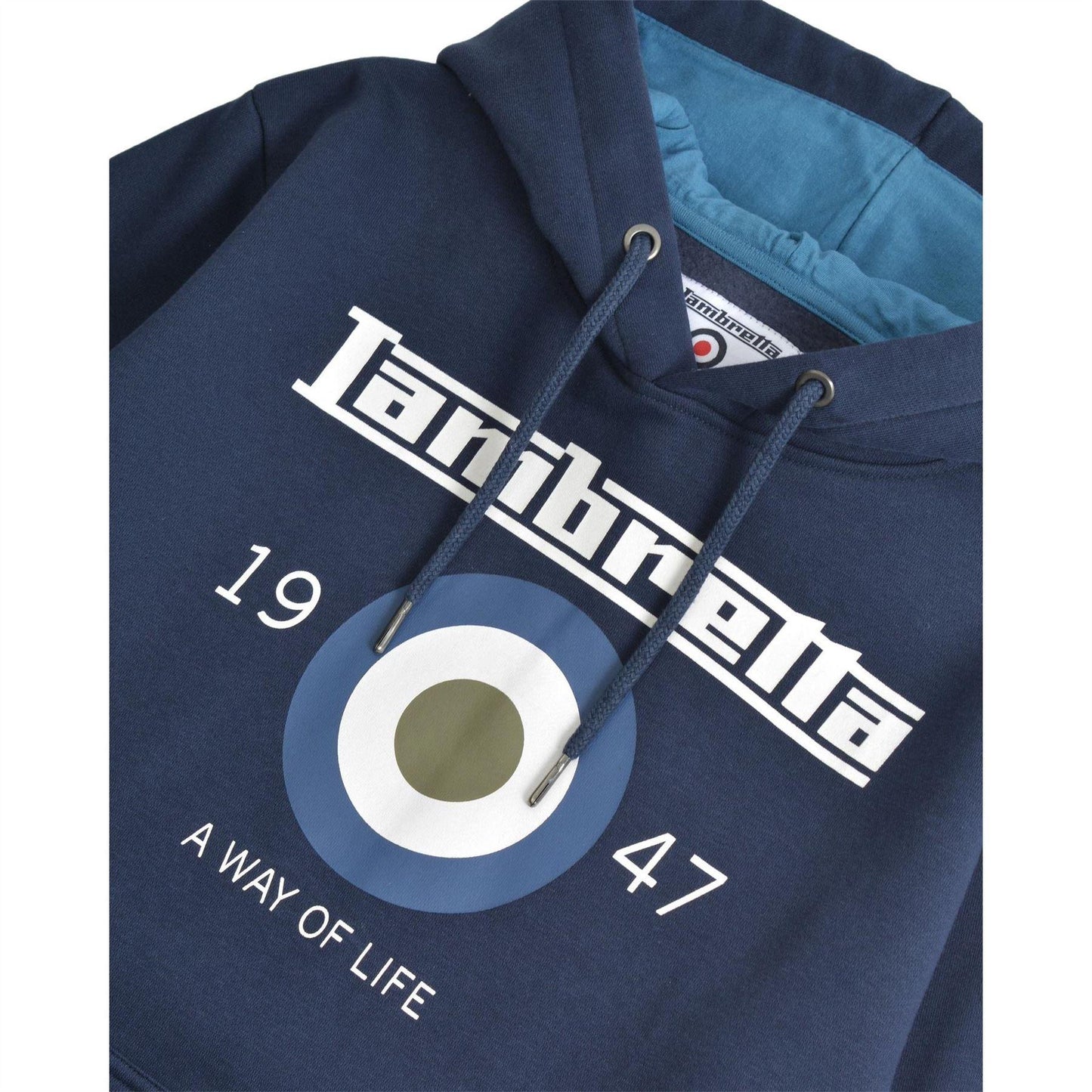 Navy - Side - Lambretta Unisex Adult Target Hoodie