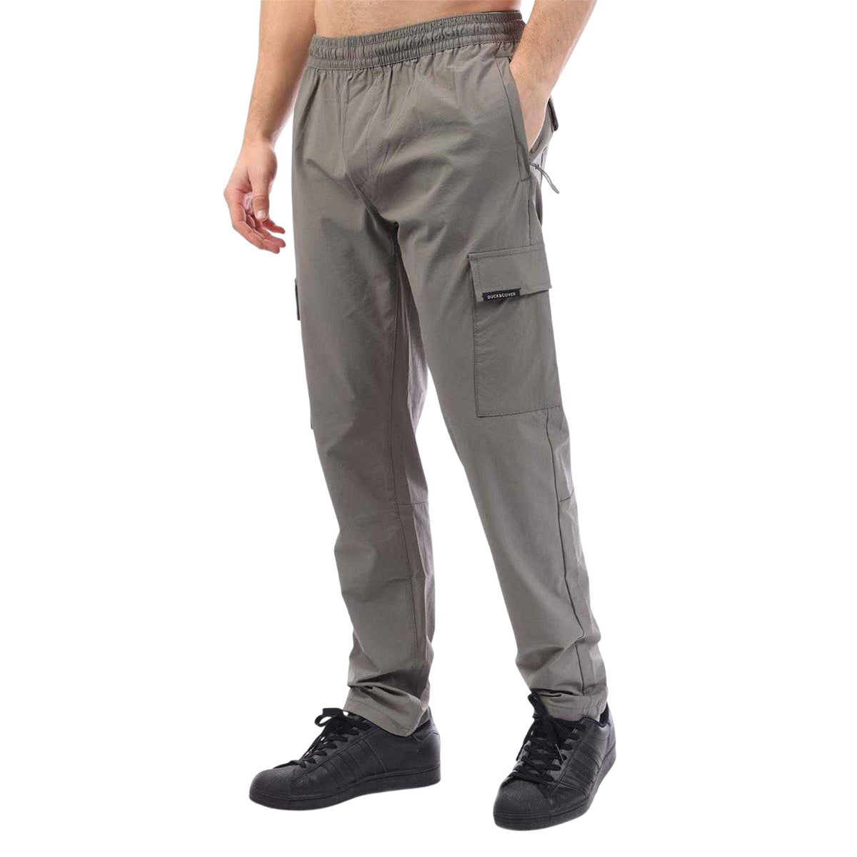 Green - Side - Duck and Cover Mens Chamata Cargo Trousers
