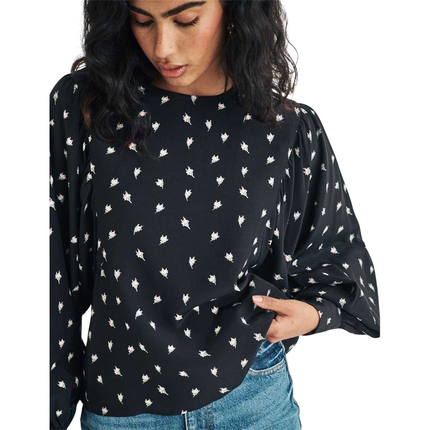 Black - Side - Nobody´s Child Womens-Ladies Regular Long-Sleeved Blouse