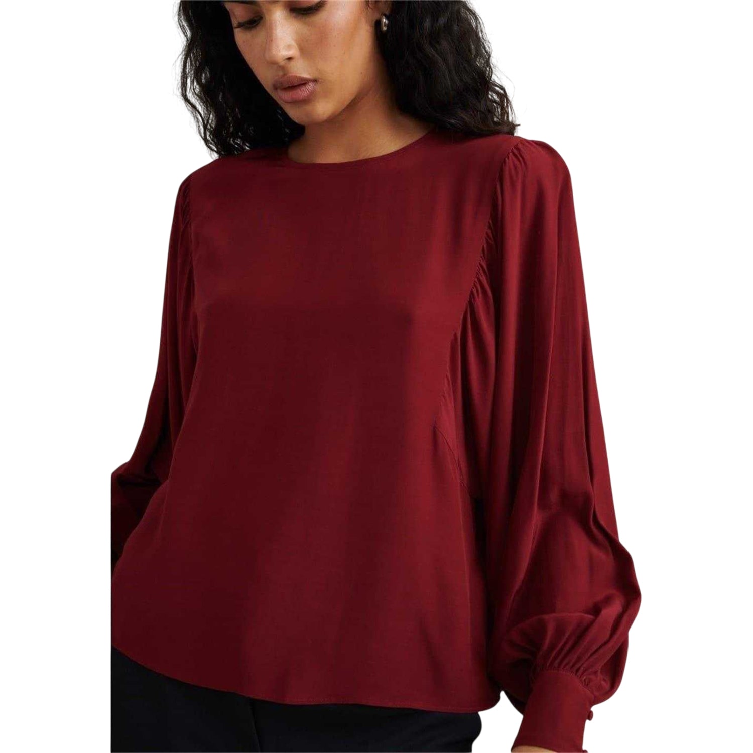 Red - Back - Nobody´s Child Womens-Ladies Regular Long-Sleeved Blouse