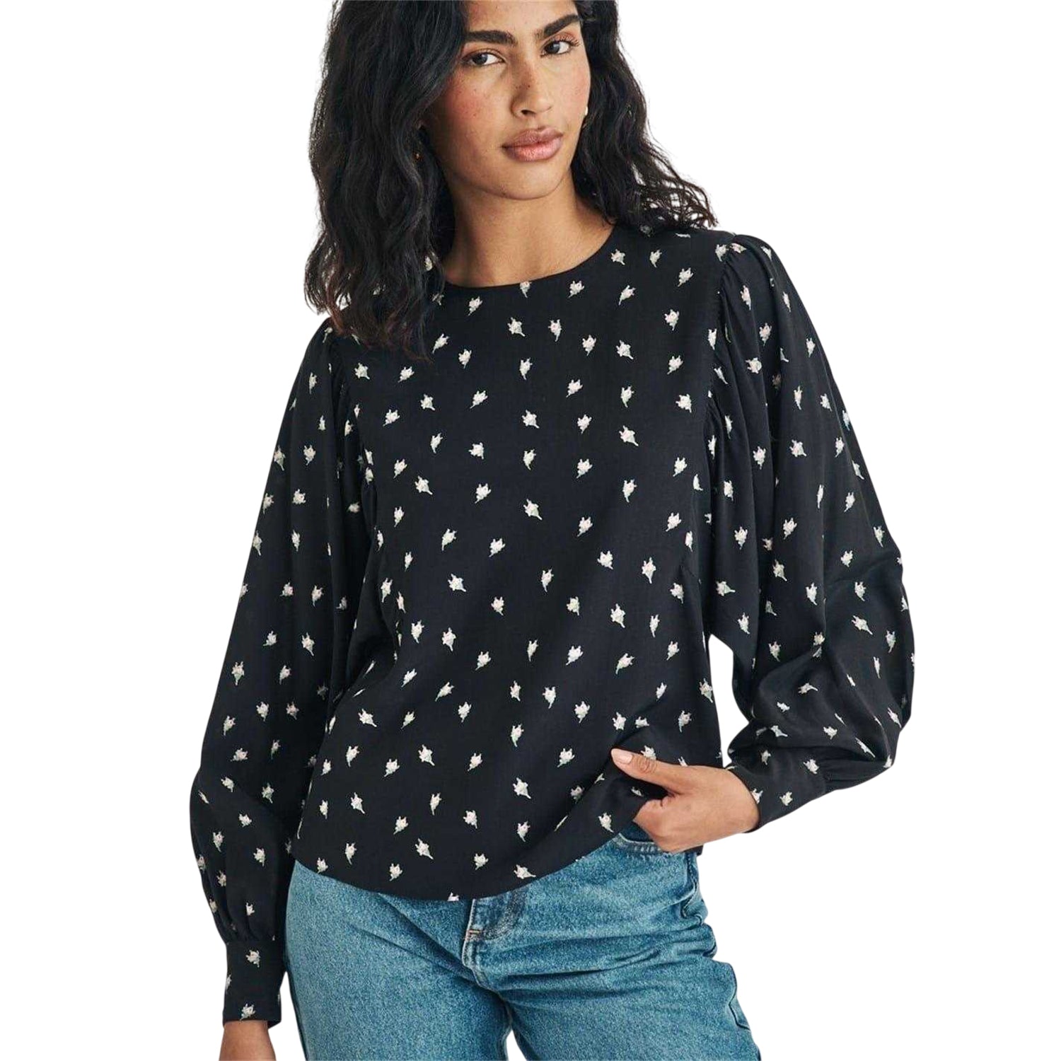Black - Front - Nobody´s Child Womens-Ladies Regular Long-Sleeved Blouse