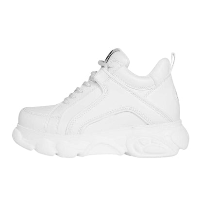White - Side - Buffalo Womens-Ladies Platform Trainers