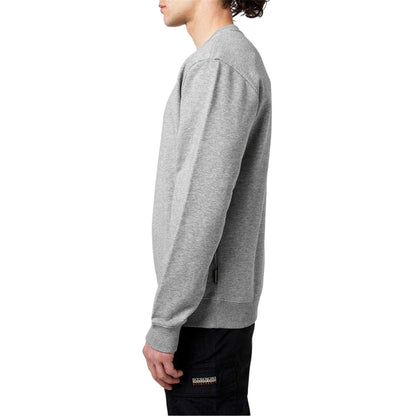 Grey - Side - Napapijri Mens Logo Regular Sweatshirt