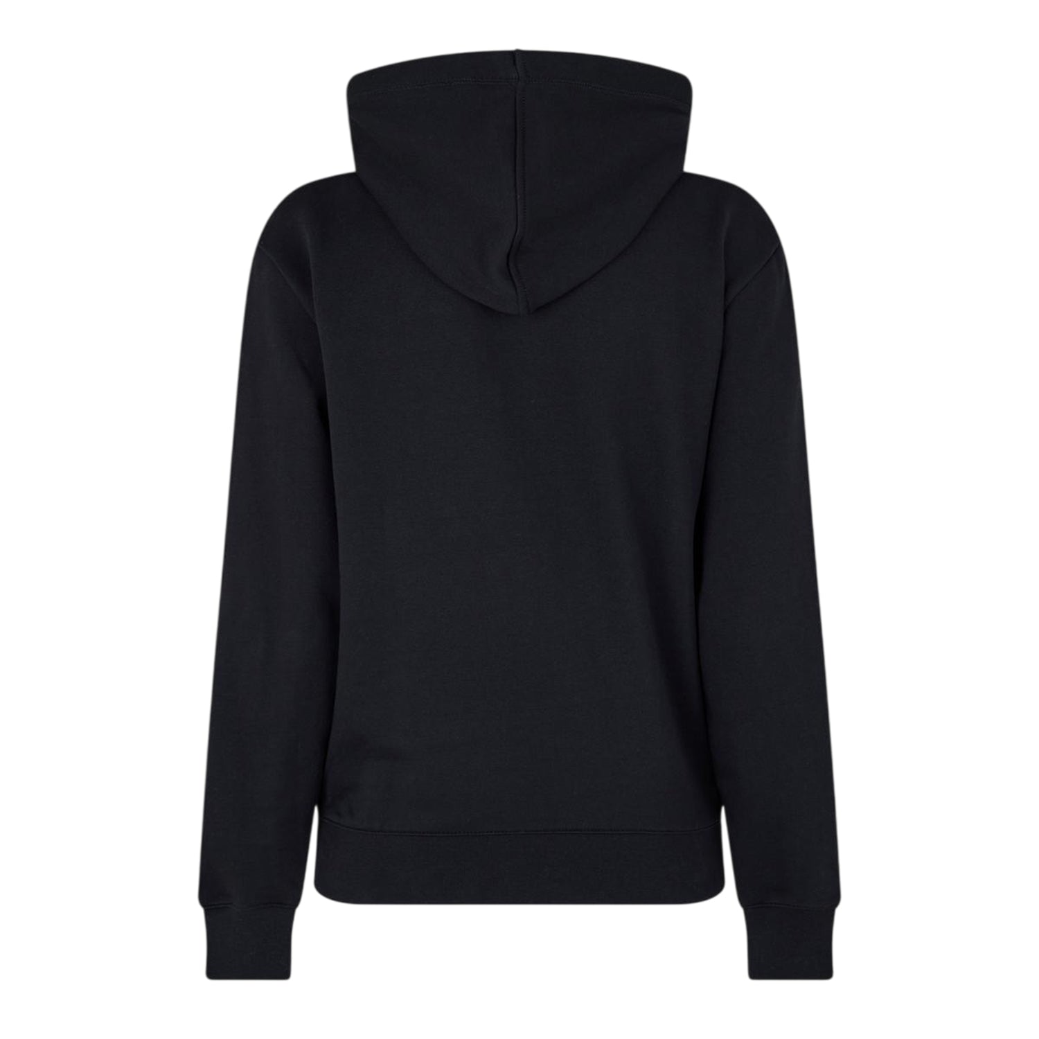 Black - Back - Lacoste Womens-Ladies Embroidered Logo Long-Sleeved Hoodie