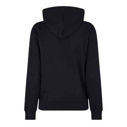Black - Back - Lacoste Womens-Ladies Embroidered Logo Long-Sleeved Hoodie