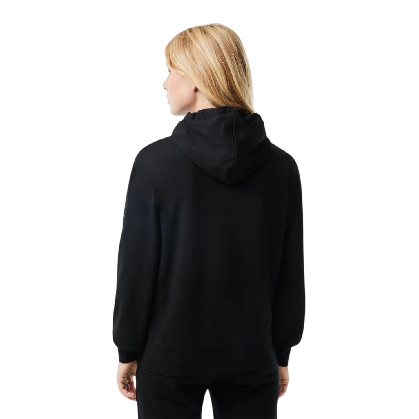 Black - Lifestyle - Lacoste Womens-Ladies Embroidered Logo Long-Sleeved Hoodie