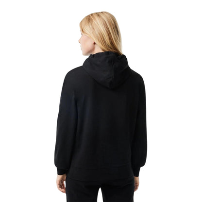 Black - Lifestyle - Lacoste Womens-Ladies Embroidered Logo Long-Sleeved Hoodie
