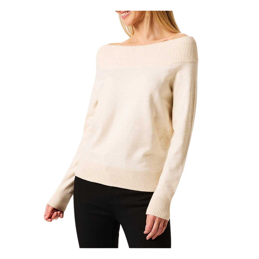 Whitecap Grey - Front - Biba Womens-Ladies Knitted Bardot Jumper
