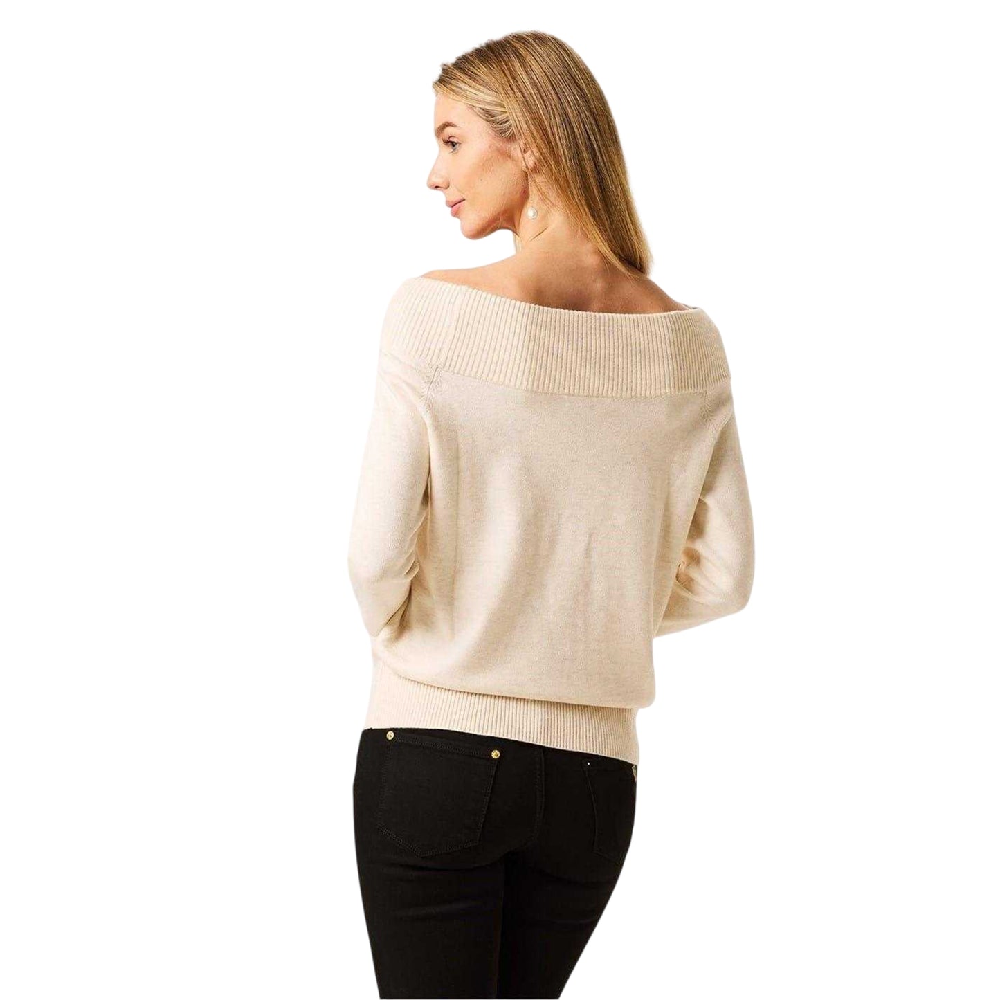 Whitecap Grey - Back - Biba Womens-Ladies Knitted Bardot Jumper