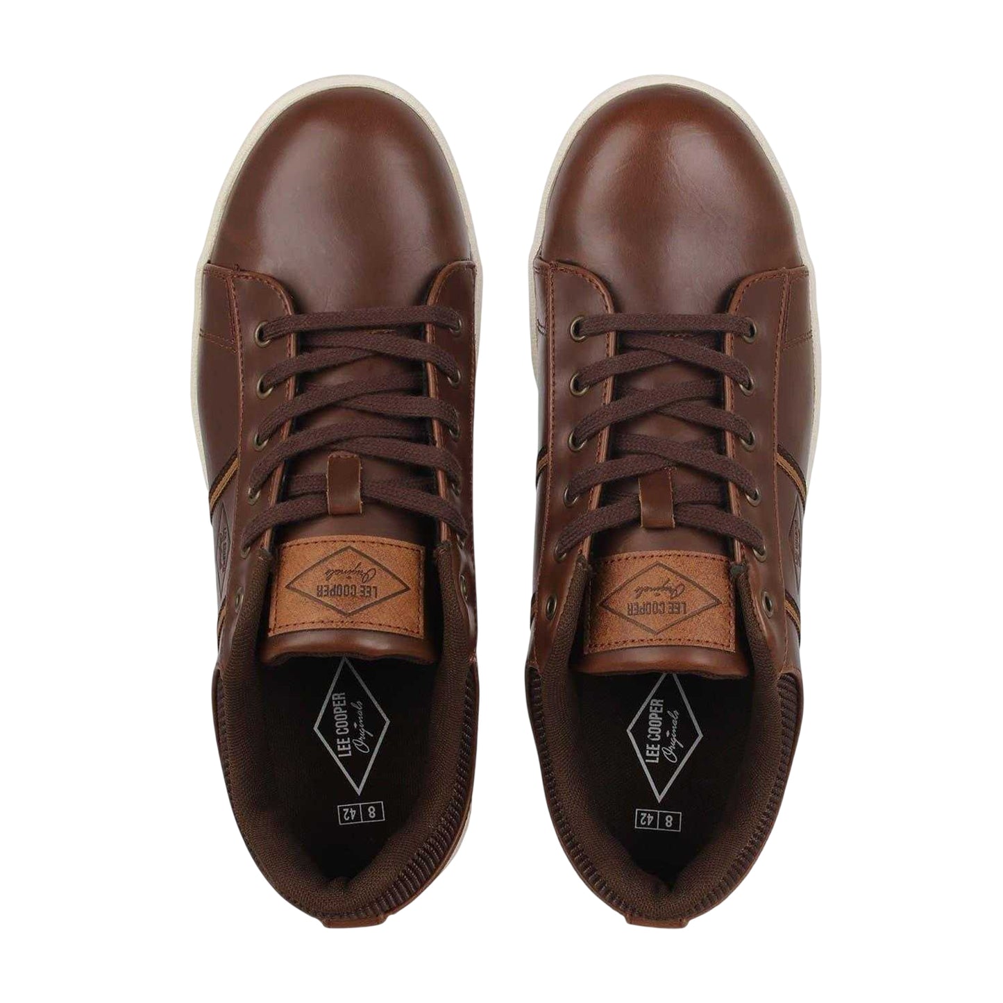 Brown - Pack Shot - Lee Cooper Mens Austin Flat Trainers
