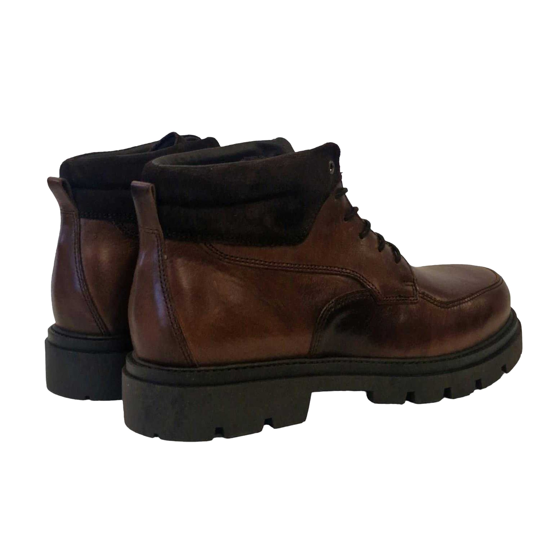 Dark Brown - Back - Firetrap Mens Leather Boots