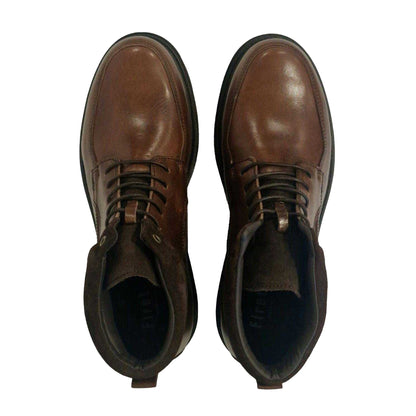 Dark Brown - Pack Shot - Firetrap Mens Leather Boots