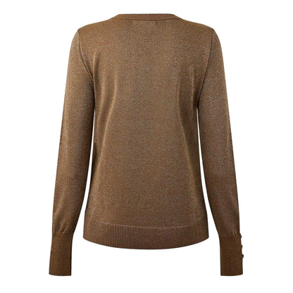 Gold Shimmer - Back - Biba Womens-Ladies Shimmer Jumper