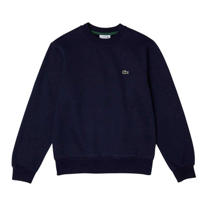 Navy - Front - Lacoste Mens Embroidered Logo Fleece Crew Neck Sweatshirt