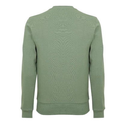 Thyme Green - Back - Lacoste Mens Embroidered Logo Fleece Crew Neck Sweatshirt