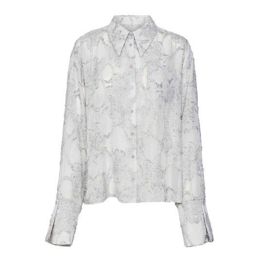 Grey Melange - Front - Vero Moda Womens-Ladies Collared Relaxed Fit Shirt