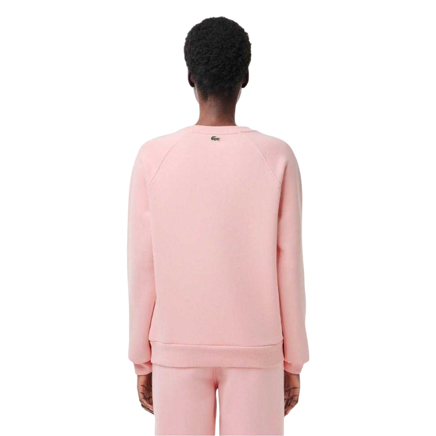 Pink - Back - Lacoste Womens-Ladies Embroidered Logo Relaxed Fit Sweatshirt