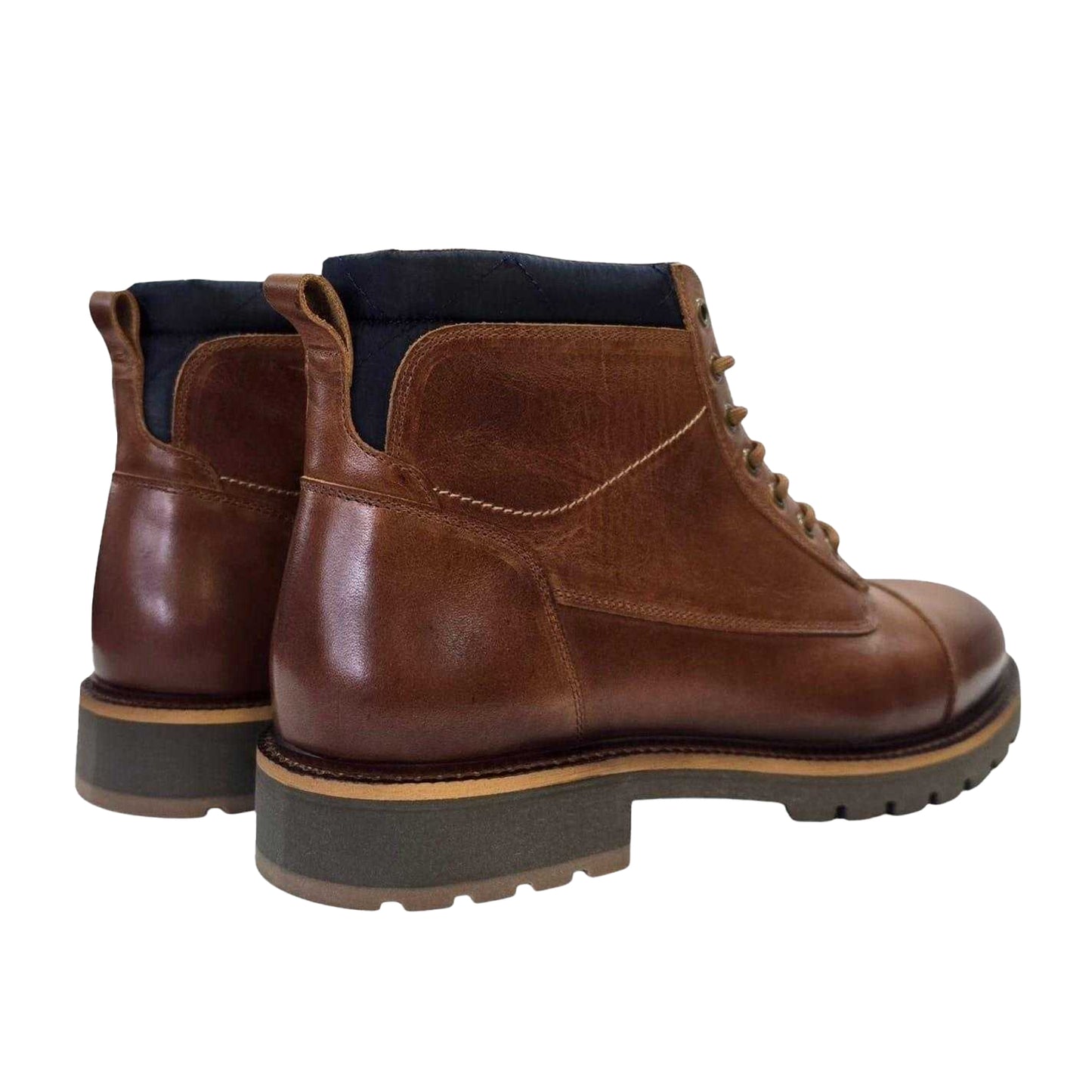 Tan - Back - Firetrap Mens Oman Leather Boots