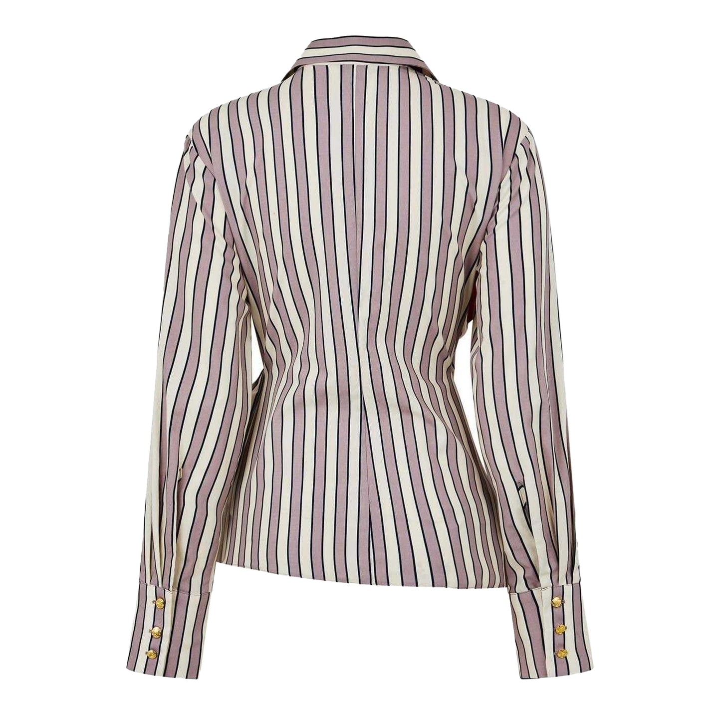 Brown - Back - Biba Womens-Ladies Striped Shirt