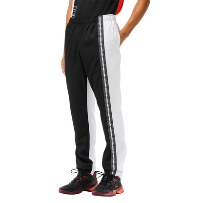 Black-White - Side - Lacoste Mens Colour Block Tracksuit Bottoms