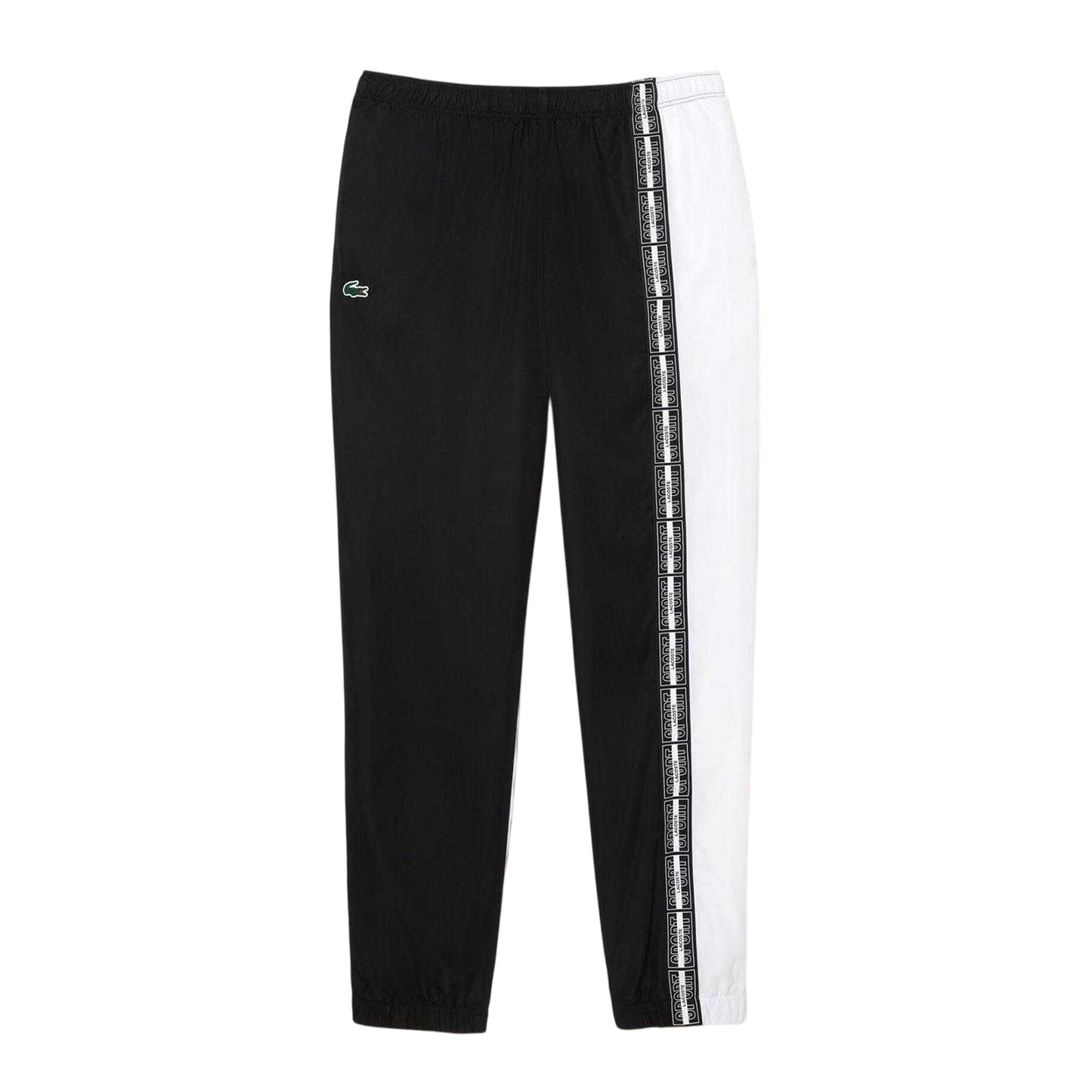Black-White - Front - Lacoste Mens Colour Block Tracksuit Bottoms