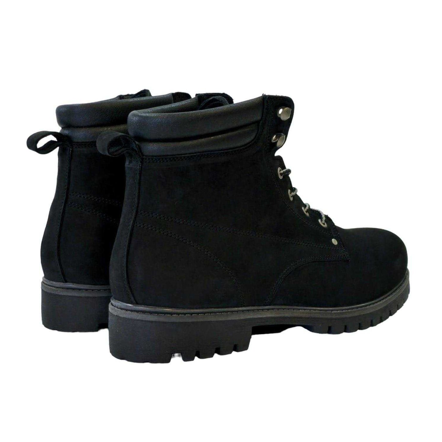 Black - Back - Nicholas Deakins Mens Ash Leather Padded Collar Ankle Boots