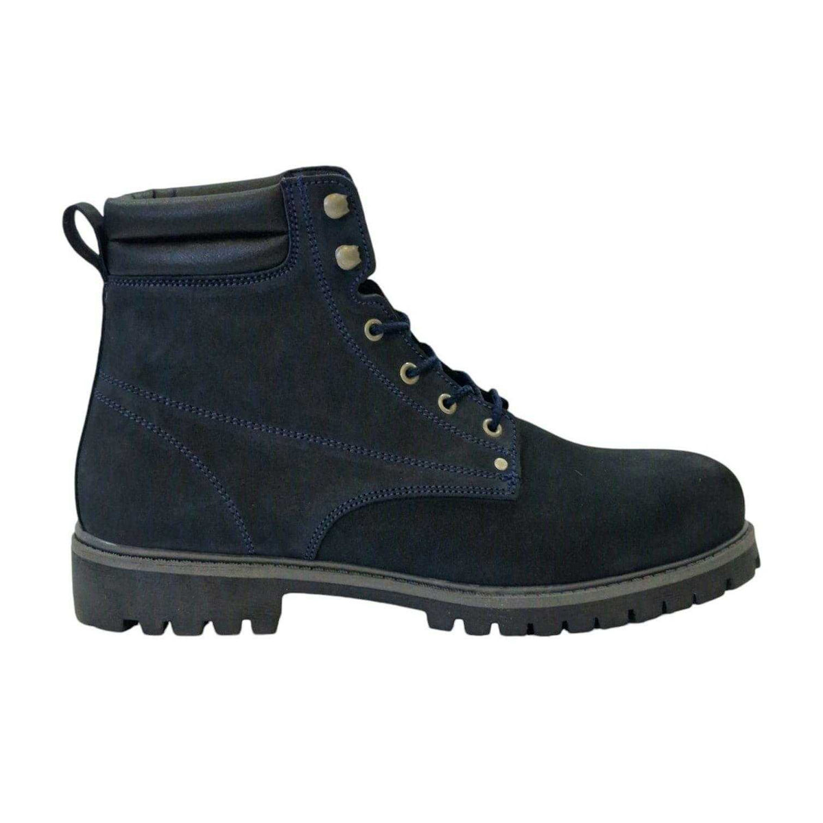 Navy - Front - Nicholas Deakins Mens Ash Leather Padded Collar Ankle Boots