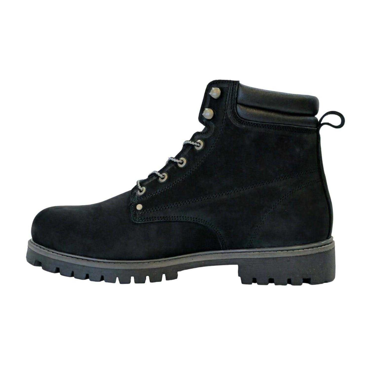 Black - Side - Nicholas Deakins Mens Ash Leather Padded Collar Ankle Boots