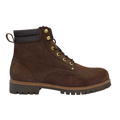 Brown - Front - Nicholas Deakins Mens Ash Leather Padded Collar Ankle Boots