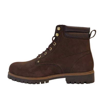 Brown - Side - Nicholas Deakins Mens Ash Leather Padded Collar Ankle Boots