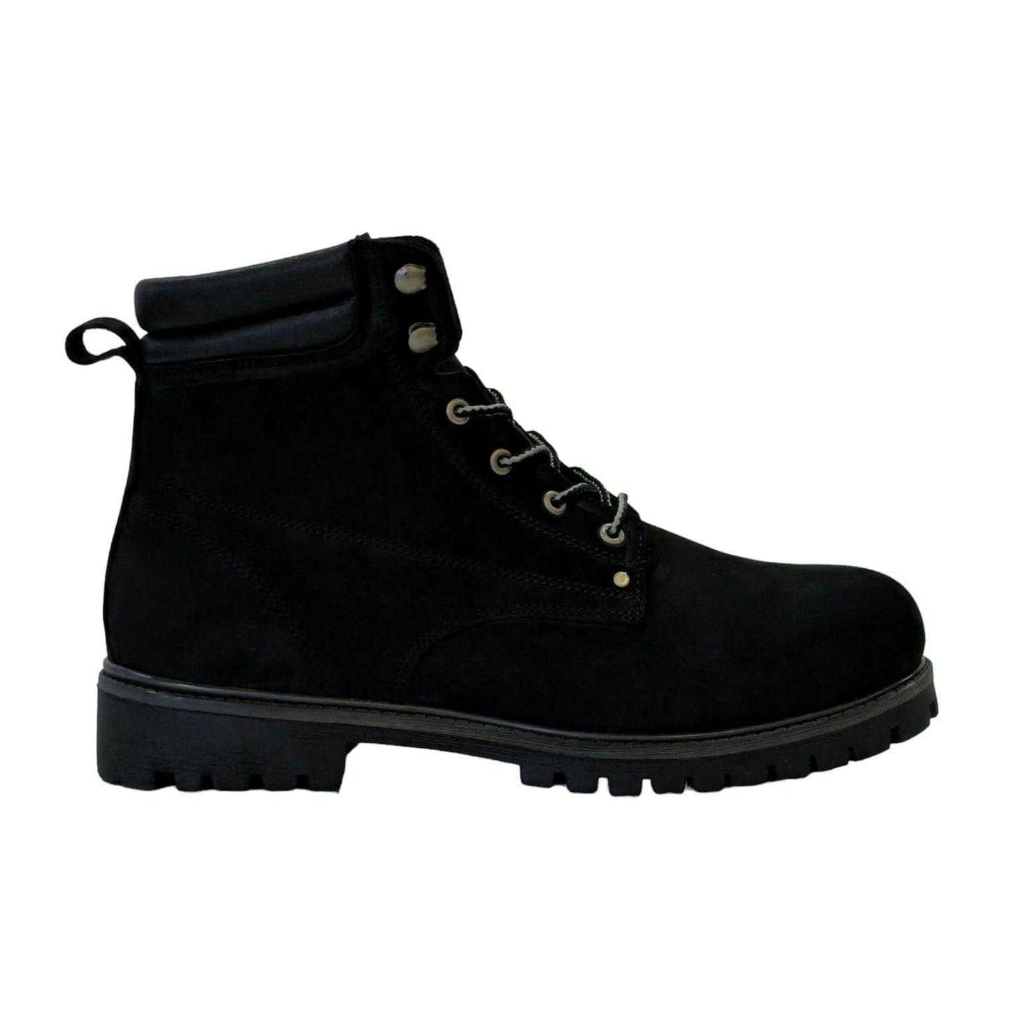 Black - Front - Nicholas Deakins Mens Ash Leather Padded Collar Ankle Boots