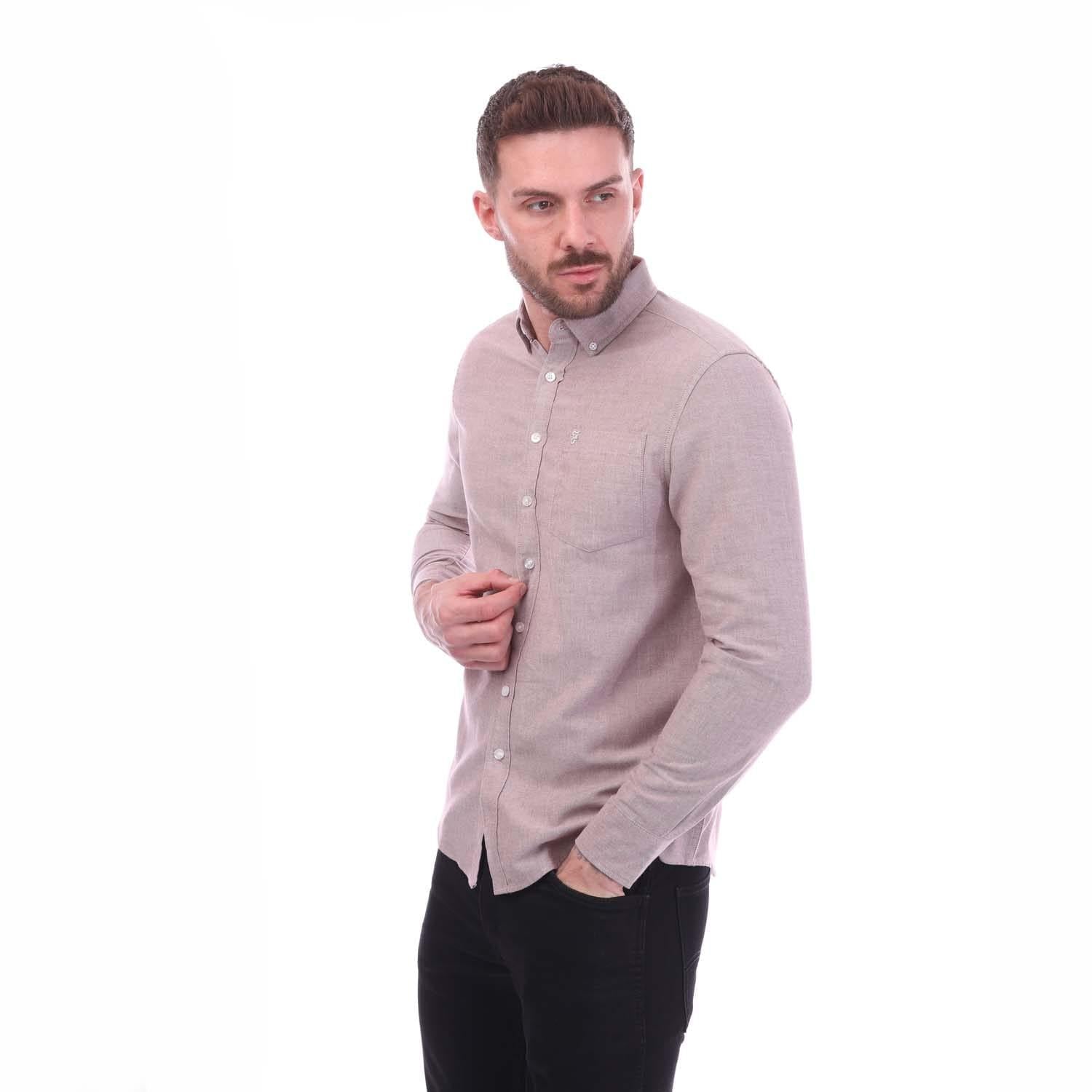 Red - Side - Farah Mens Drayton Oxford Modern Shirt