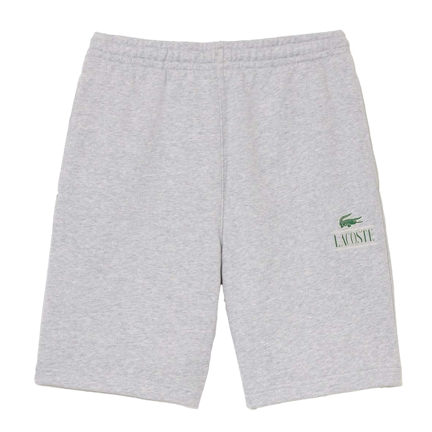 Grey - Front - Lacoste Unisex Adult Fleece Printed Signature Shorts