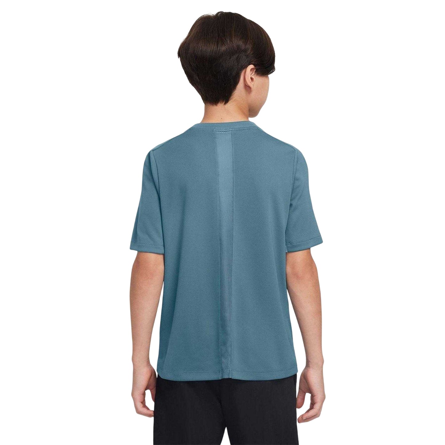 Smokey Blue-Glacier Blue - Back - Nike Boys Swoosh Dri-FIT T-Shirt