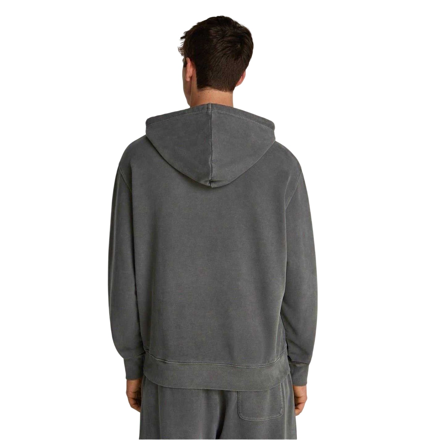 Black - Back - Tommy Jeans Mens Vintage Relaxed Fit Varsity Hoodie