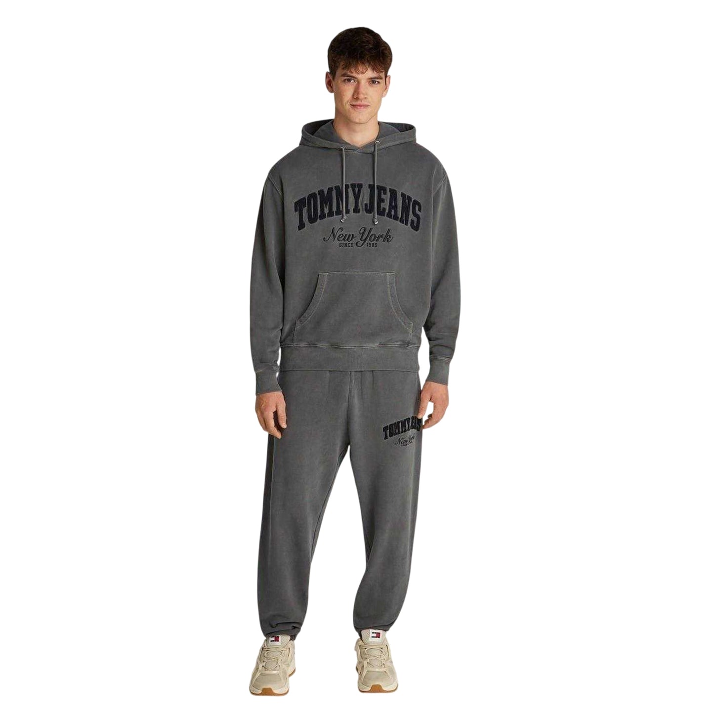 Black - Lifestyle - Tommy Jeans Mens Vintage Relaxed Fit Varsity Hoodie