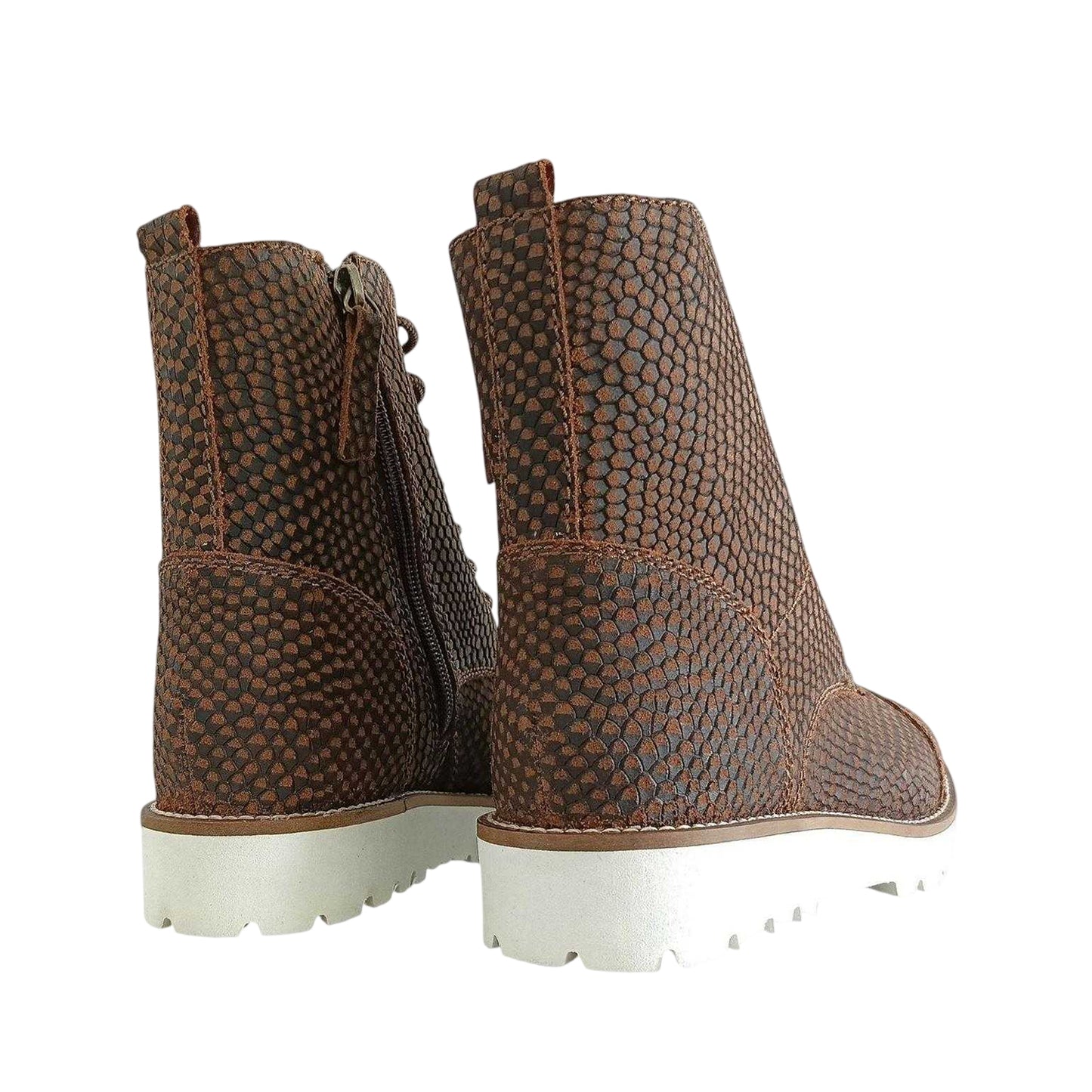 Brown - Back - Firetrap Womens-Ladies Lizzy Leather Side Zip Ankle Boots